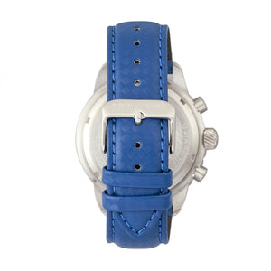 Morphic M51 Series Chronograph Leather-Band Watch w/Date - Silver/Blue - MPH5107