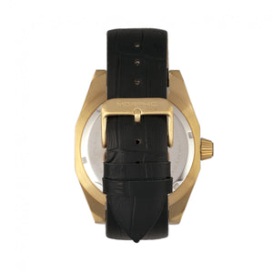 Morphic M46 Series Leather-Band Men's Watch w/Date - Gold/Black - MPH4606
