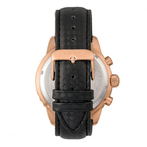 Morphic M51 Series Chronograph Leather-Band Watch w/Date - Rose Gold/Black - MPH5103