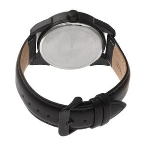 Morphic M63 Series Leather-Band Watch w/Date - Black/Black-Orange - MPH6310