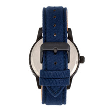 Load image into Gallery viewer, Morphic M85 Series Canvas-Overlaid Leather-Band Watch - Black/Blue - MPH8504