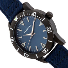 Load image into Gallery viewer, Morphic M85 Series Canvas-Overlaid Leather-Band Watch - Black/Blue - MPH8504