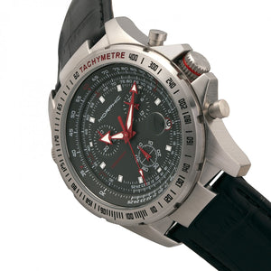 Morphic M36 Series Leather-Band Chronograph Watch - Silver/Charcoal - MPH3604