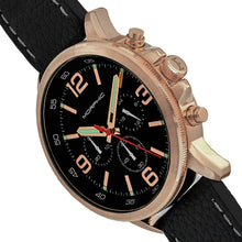 Load image into Gallery viewer, Morphic M86 Series Chronograph Leather-Band Watch - Rose Gold/Black - MPH8604