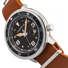 Load image into Gallery viewer, Morphic M74 Series Leather-Band Watch w/Magnified Date Display - Camel/Black & Silver/Black - MPH7414