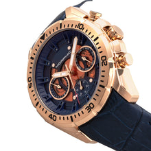 Load image into Gallery viewer, Morphic M66 Series Skeleton Dial Leather-Band Watch w/ Day/Date - Rose Gold/Blue - MPH6605