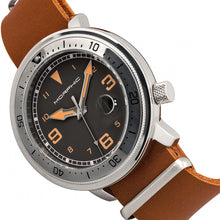 Load image into Gallery viewer, Morphic M74 Series Leather-Band Watch w/Magnified Date Display - Camel/Grey/Brown - MPH7413