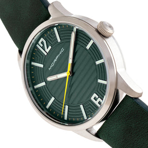 Morphic M77 Series Leather-Band Watch - Green - MPH7704