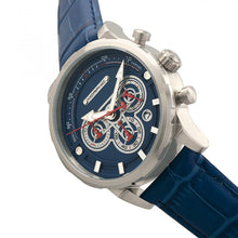 Load image into Gallery viewer, Morphic M60 Series Chronograph Leather-Band Watch w/Date - Silver/Blue - MPH6002
