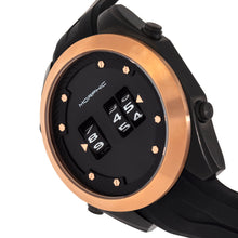 Load image into Gallery viewer, Morphic M76 Series Drum-Roll Strap Watch - Black/Rose Gold - MPH7605
