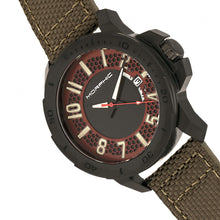 Load image into Gallery viewer, Morphic M70 Series Canvas-Overlaid Leather-Band Watch w/Date - Black/Olive - MPH7005