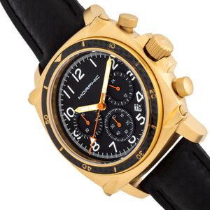 Morphic M83 Series Chronograph Leather-Band Watch w/ Date - Gold/Black - MPH8306
