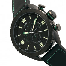 Load image into Gallery viewer, Morphic M64 Series Chronograph Leather-Band Watch w/ Date - Black/Green - MPH6405