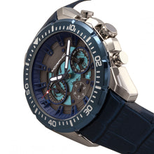 Load image into Gallery viewer, Morphic M66 Series Skeleton Dial Leather-Band Watch w/ Day/Date - Silver/Blue - MPH6603
