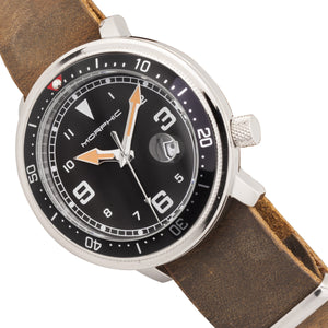 Morphic M74 Series Leather-Band Watch w/Magnified Date Display - Brown/Black & Silver/Black - MPH7410