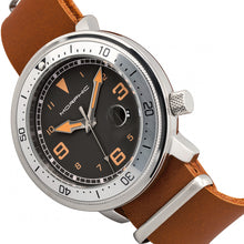 Load image into Gallery viewer, Morphic M74 Series Leather-Band Watch w/Magnified Date Display - Camel/Silver/Brown - MPH7412