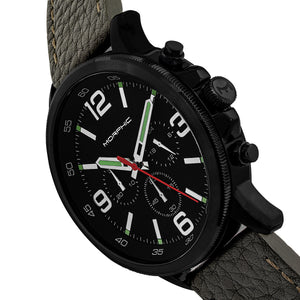 Morphic M86 Series Chronograph Leather-Band Watch - Black/Olive - MPH8606