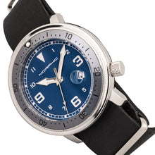 Load image into Gallery viewer, Morphic M74 Series Leather-Band Watch w/Magnified Date Display - Black/Grey/Blue - MPH7408
