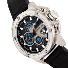 Load image into Gallery viewer, Morphic M81 Series Chronograph Leather-Band Watch w/Date - Black/Silver - MPH8101