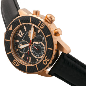 Morphic M51 Series Chronograph Leather-Band Watch w/Date - Rose Gold/Black - MPH5103