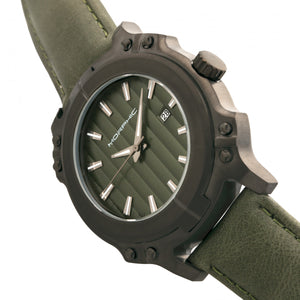 Morphic M68 Series Leather-Band Watch w/ Date - Black/Olive - MPH6806