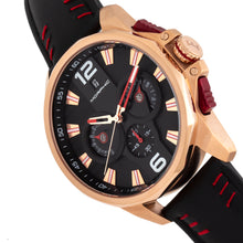 Load image into Gallery viewer, Morphic M82 Series Chronograph Leather-Band Watch w/Date - Rose Gold/Black - MPH8204
