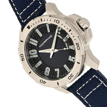 Load image into Gallery viewer, Morphic M70 Series Canvas-Overlaid Leather-Band Watch w/Date - Silver/Blue - MPH7002
