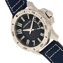 Load image into Gallery viewer, Morphic M70 Series Canvas-Overlaid Leather-Band Watch w/Date - Silver/Blue - MPH7002