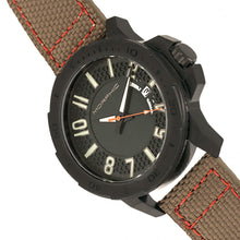 Load image into Gallery viewer, Morphic M70 Series Canvas-Overlaid Leather-Band Watch w/Date - Black/Khaki - MPH7006