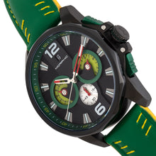 Load image into Gallery viewer, Morphic M82 Series Chronograph Leather-Band Watch w/Date - Black/Green - MPH8206