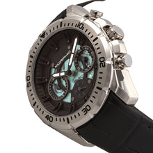 Load image into Gallery viewer, Morphic M66 Series Skeleton Dial Leather-Band Watch w/ Day/Date - Silver/Black - MPH6601