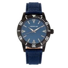 Load image into Gallery viewer, Morphic M85 Series Canvas-Overlaid Leather-Band Watch - Black/Blue - MPH8504
