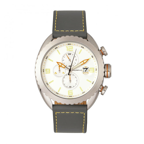 Morphic M64 Series Chronograph Leather-Band Watch w/ Date - MPH6401