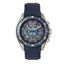 Load image into Gallery viewer, Morphic M66 Series Skeleton Dial Leather-Band Watch w/ Day/Date - Silver/Blue - MPH6603
