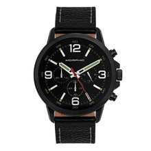Load image into Gallery viewer, Morphic M86 Series Chronograph Leather-Band Watch - Black - MPH8605