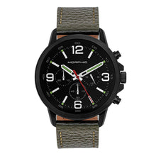Load image into Gallery viewer, Morphic M86 Series Chronograph Leather-Band Watch - Black/Olive - MPH8606
