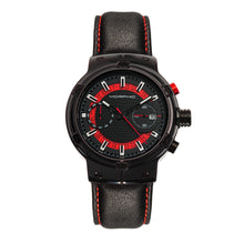Load image into Gallery viewer, Morphic M91 Series Chronograph Leather-Band Watch w/Date - Black/Red - MPH9104
