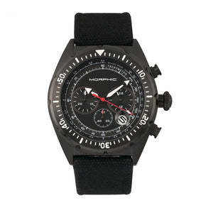 Morphic M53 Series Chronograph Fiber-Weaved Leather-Band Watch w/Date
