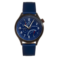 Load image into Gallery viewer, Morphic M44 Series Dual-Time Leather-Band Watch w/ Retrograde Date - Black/Blue - MPH4405