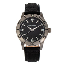 Load image into Gallery viewer, Morphic M85 Series Canvas-Overlaid Leather-Band Watch - Gunmetal/Black - MPH8505