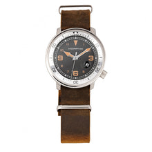 Load image into Gallery viewer, Morphic M74 Series Leather-Band Watch w/Magnified Date Display - Brown/Silver/Black - MPH7409
