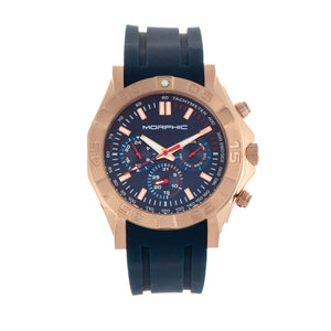 Morphic M75 Series Tachymeter Strap Watch w/Day/Date - Rose Gold/Blue - MPH7504