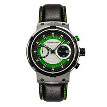 Load image into Gallery viewer, Morphic M91 Series Chronograph Leather-Band Watch w/Date - Silver/Green - MPH9102