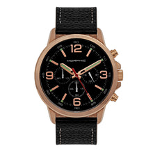 Load image into Gallery viewer, Morphic M86 Series Chronograph Leather-Band Watch - Rose Gold/Black - MPH8604