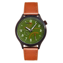 Load image into Gallery viewer, Morphic M44 Series Dual-Time Leather-Band Watch w/ Retrograde Date - Black/Green - MPH4406