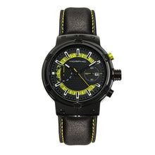 Load image into Gallery viewer, Morphic M91 Series Chronograph Leather-Band Watch w/Date - Black/Yellow - MPH9106
