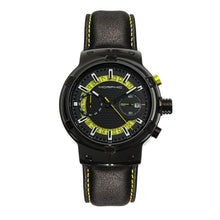 Load image into Gallery viewer, Morphic M91 Series Chronograph Leather-Band Watch w/Date - Black/Yellow - MPH9106