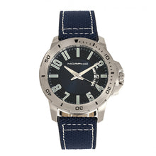 Load image into Gallery viewer, Morphic M70 Series Canvas-Overlaid Leather-Band Watch w/Date - Silver/Blue - MPH7002
