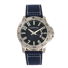 Load image into Gallery viewer, Morphic M70 Series Canvas-Overlaid Leather-Band Watch w/Date - Silver/Blue - MPH7002