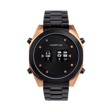 Load image into Gallery viewer, Morphic M76 Series Drum-Roll Bracelet Watch - Black/Rose Gold - MPH7609
